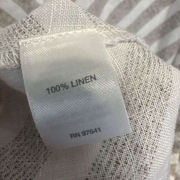 J. Jill Love Linen Maxi Dress 100% Linen Plus Size 3X White Striped Coastal - Picture 7 of 9